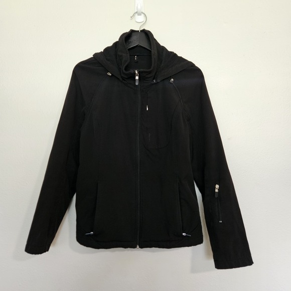Calvin Klein Jackets & Blazers - Calvin Klein Womens Small Black Softshell Hooded Jacket Fleece Lined Water...